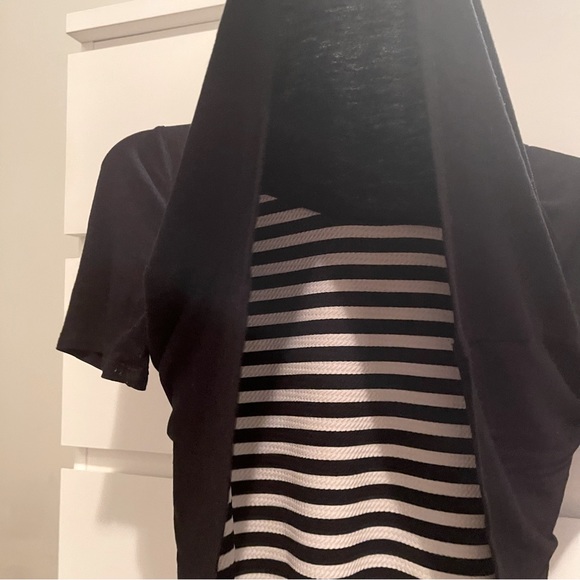 Striped Dress with Built-In Short Sleeve Shirt - Picture 3 of 4